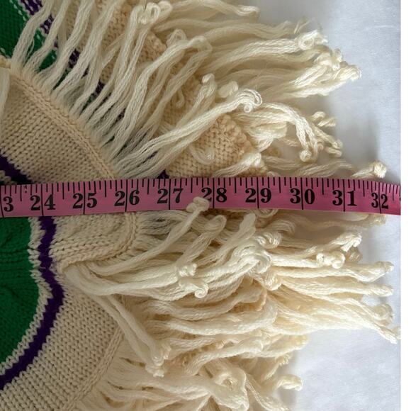 Vintage Macy’s 100% Wool Fringe Poncho Shawl Cream
Striped Boho Sweater Cape M - Picture 9 of 10